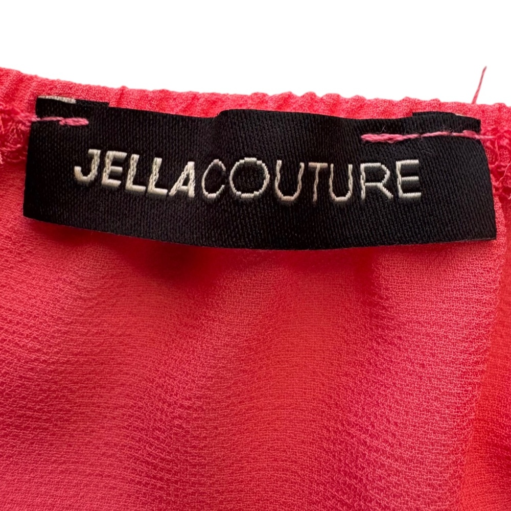 JELLA COUTURE Coral Halter Top Crochet Hem Size S - Picture 5 of 8